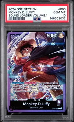 2024 ONE PIECE PROMOS SOUND LOADER VOLUME.1 #060 MONKEY D. LUFFY PSA 10 - Image 1