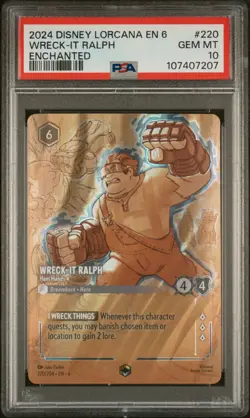 2024 DISNEY LORCANA EN 6-AZURITE SEA ENCHANTED WRECK-IT RALPH - HAM HANDS PSA 10 - Image 1