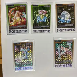 Bandai Pokemon Carddass Five Card Set Trading Cards Collection Bundle - Image 1