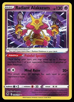 Radiant Alakazam 059/195 Holo Silver Tempest Pokemon Card - Image 1