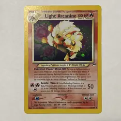 Pokemon TCG Light Arcanine Neo Destiny Holo Card 12/105 Unlimited Rare SWIRL - Image 1