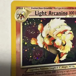 Pokemon TCG Light Arcanine Neo Destiny Holo Card 12/105 Unlimited Rare SWIRL - Image 2