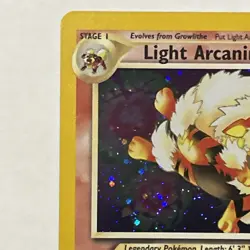Pokemon TCG Light Arcanine Neo Destiny Holo Card 12/105 Unlimited Rare SWIRL - Image 4