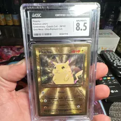 Pikachu Gold Metal 58/102 -CGC 8.5 Celebrations UPC - Pokemon card promo - Image 1