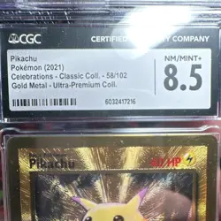 Pikachu Gold Metal 58/102 -CGC 8.5 Celebrations UPC - Pokemon card promo - Image 3
