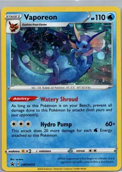 Vaporeon Promo SWSH: Sword & Shield Promo Cards SWSH072 LP-NM - Image 1