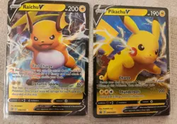 2 Card Lot Pikachu & Raichu V 045/172 Brilliant Stars NM Ultra Rare Pokemon Card - Image 1