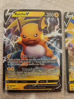 2 Card Lot Pikachu & Raichu V 045/172 Brilliant Stars NM Ultra Rare Pokemon Card - Image 2