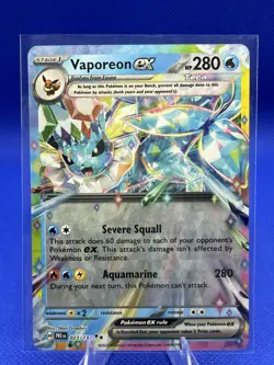 Pokemon TCG Vaporeon EX Double Rare Holo Card 23/131 Prismatic Evolutions - Image 1