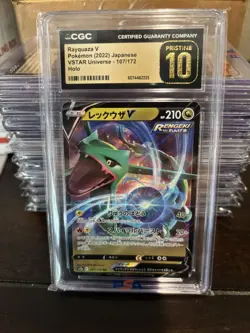 CGC 10 Pristine Rayquaza V 107/172 RR VSTAR Universe s12a Pokemon Card - Image 1