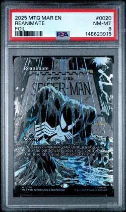 2025 MTG MARVEL'S SPIDER-MAN: SOURCE MATERIAL FOIL #0020 REANIMATE PSA 8 - Image 1