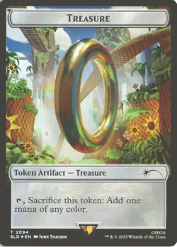 MTG Treasure Token (2094) (Rainbow Foil) Borderless Secret Lair: Sonic NM - Image 1