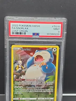 2022 POKEMON SWORD & SHIELD FA LOST ORIGIN #TG10 FULL ART SNORLAX PSA 9 - Image 2