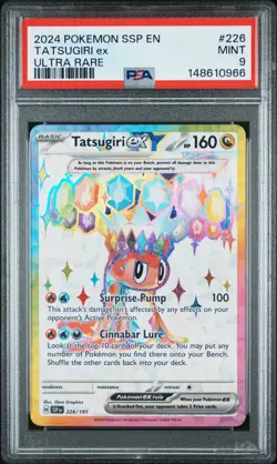 2024 POKEMON SSP EN-SURGING SPARKS ULTRA RARE #226 TATSUGIRI EX PSA 9 - Image 1