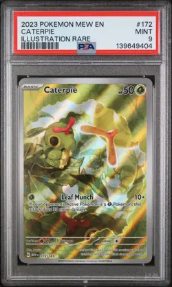 2023 POKEMON MEW EN-151 ILLUSTRATION RARE #172 CATERPIE PSA 9 - Image 1