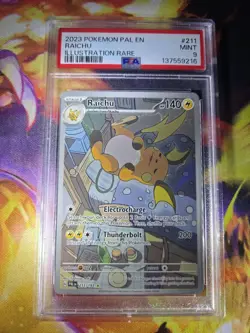 2023 Raichu #211 Pokemon Paldea Evolved Full Art PSA 9 - Image 1