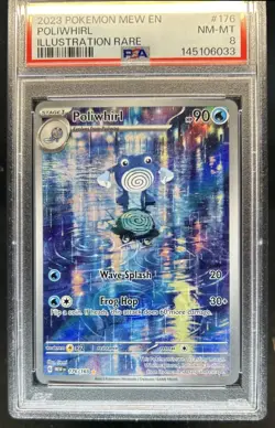 2023 Pokemon SV 151 Poliwhirl Illustration Rare #176/165 PSA 8 - Image 1
