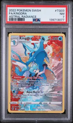 2022 POKEMON SWORD & SHIELD ASTRAL RADIANCE #TG03 FULL ART/KINGDRA PSA 7 - Image 1