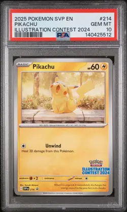 2025 POKEMON SVP EN-SV BLACK STAR PROMO ILLUSTRATION CONTEST 2024 PIKACHU PSA 10 - Image 1