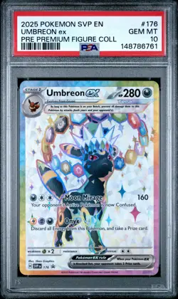 2025 POKEMON SVP EN-SV BLACK STAR PROMO #176 UMBREON EX PSA 10 - Image 1