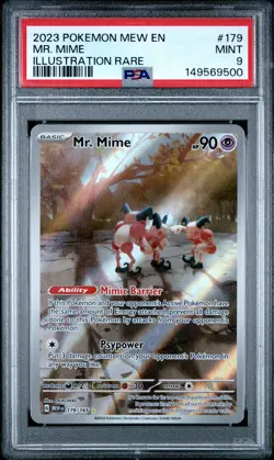 2023 POKEMON MEW EN-151 ILLUSTRATION RARE #179 MR. MIME PSA 9 - Image 1