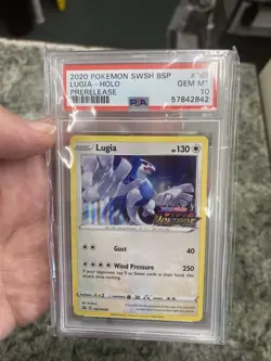 2020 POKEMON SWSH BLACK STAR PROMO PRERELEASE #069 LUGIA-HOLO PSA 10 - Image 1