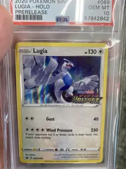 2020 POKEMON SWSH BLACK STAR PROMO PRERELEASE #069 LUGIA-HOLO PSA 10 - Image 4