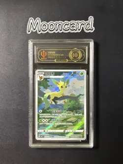 APH Black 10* Pokemon Chinese Leafeon Full Art 2025 CBB2C 07 15/15 Gem 2 - Image 1