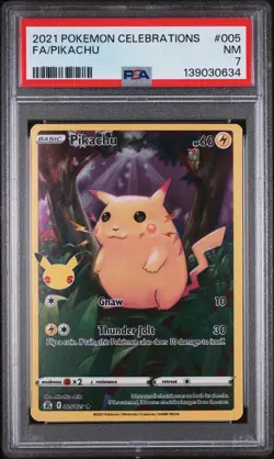 2021 POKEMON CELEBRATIONS #005 FULL ART/PIKACHU PSA 7 - Image 1