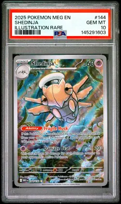 2025 POKEMON MEG EN-MEGA EVOLUTION ILLUSTRATION RARE #144 SHEDINJA PSA 10 - Image 1