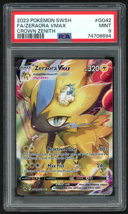 2023 POKEMON FA/ZERAORA SWORD AND SHIELD CROWN ZENITH #GG42 PSA 9 - Image 1