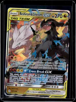 Pokemon SM - Cosmic Eclipse Reshiram & Zekrom GX 157/236 - Image 1