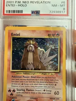 Entei Holo Rare #6 2001 Pokemon TCG Neo Revelation PSA 8 Mint 6/64 - Image 3