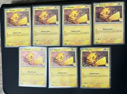 7x Pikachu 051/162 - Pokemon Day Stamped Promo 2026 lot ALL WITH SWIRLS - Image 1