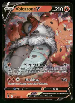 Volcarona V 021/203 Holo V Rare Evolving Skies Pokemon Holo Near Mint - Image 1