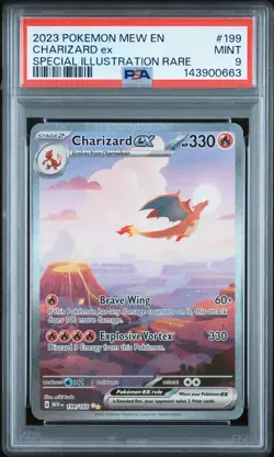 2023 POKEMON MEW EN-151 SPECIAL ILLUSTRATION RARE #199 CHARIZARD EX PSA 9 - Image 1