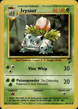 Pokemon Base Set 2 #044/130 Ivysaur Uncommon Moderately played - Image 1