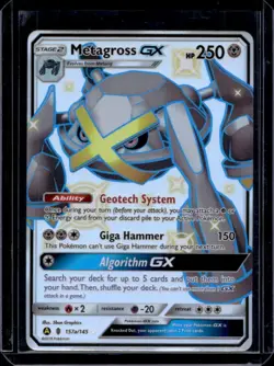 2017 Pokemon Sun Moon Hidden Fates Ultra Metagross GX Alt Art #157a/145 - Image 1