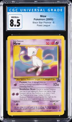 2000 POKEMON BLACK STAR PROMOS POKE LEAGUE #8 MEW CGC 8.5 - Image 1