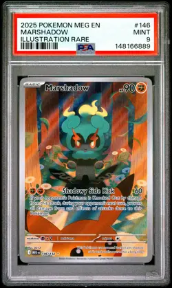 2025 POKEMON MEG EN-MEGA EVOLUTION ILLUSTRATION RARE #146 MARSHADOW PSA 9 - Image 1