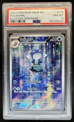 2023 Pokemon SV 151 Poliwhirl Illustration Rare #176/165 PSA 8 - Image 1