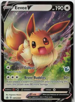 Eevee V SWSH065 Holo Promo Sword & Shield Promo Pokemon Near Mint - Image 1