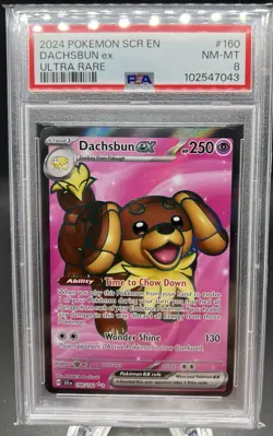 2024 Pokemon SCR EN-Stellar Crown DACHSBUN 160/142 Ultra Rare PSA 8 NM-MT - Image 1