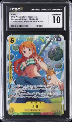 2025 ONE PIECE HEROINES EDITION JAPANESE SUPER RARE ALT ART NAMI CGC 10 GEM MINT - Image 1