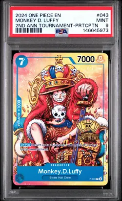 2024 ONE PIECE 2ND ANV TOURNAMENT-PARTICIPATION PROMOS MONKEY D. LUFFY PSA 9 - Image 1