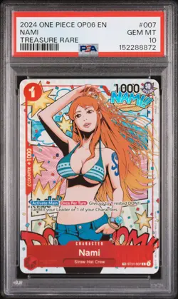 2024 ONE PIECE OP06-WINGS OF THE CAPTAIN TREASURE RARE #007 NAMI PSA 10 - Image 1