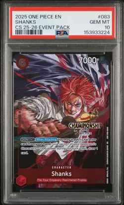 2025 ONE PIECE CHAMPIONSHIP 2025-26 EVENT PACK #083 SHANKS PSA 10 - Image 1