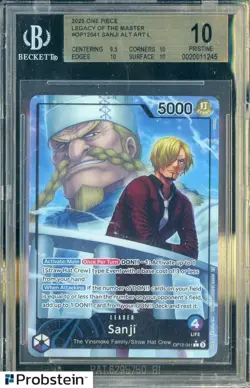 2025 One Piece Legacy Of The Master #OP12041 Sanji Alt Art BGS 10 PRISTINE - Image 1