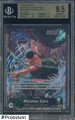 2025 One Piece Legacy Of The Master #OP12020 Roronoa Zoro Alt Art BGS 9.5 - Image 1