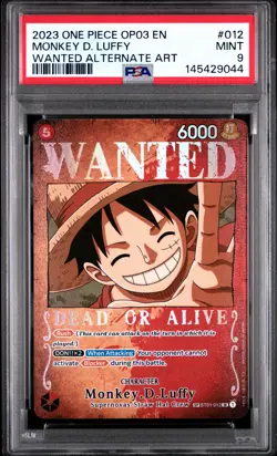 2023 ONE PIECE PILLARS OF STRENGTH WANTED ALT ART #012 MONKEY D. LUFFY PSA 9 - Image 1